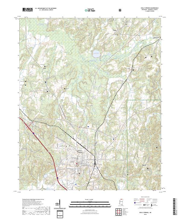 US Topo 7.5-minute map for Holly Springs MS
