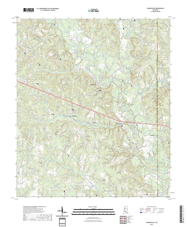 US Topo 7.5-minute map for Holmesville MS