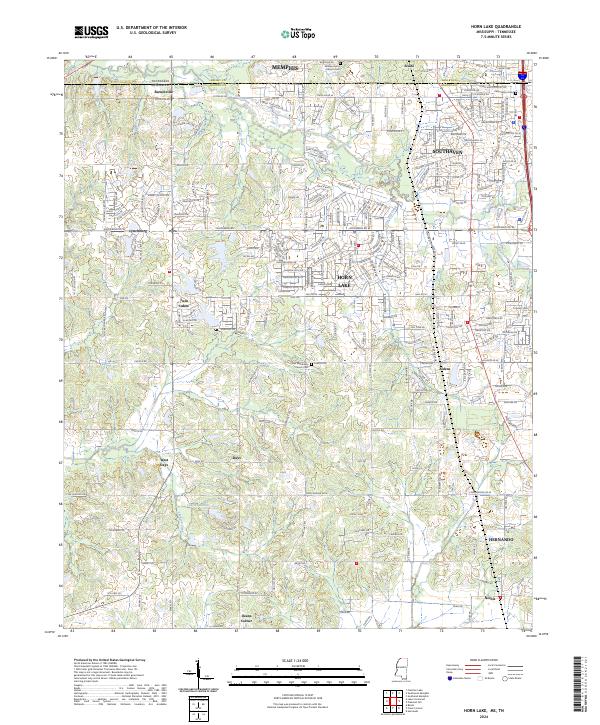 US Topo 7.5-minute map for Horn Lake MSTN