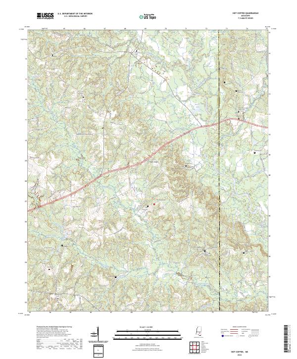 US Topo 7.5-minute map for Hot Coffee MS