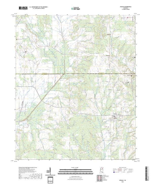 US Topo 7.5-minute map for Houlka MS