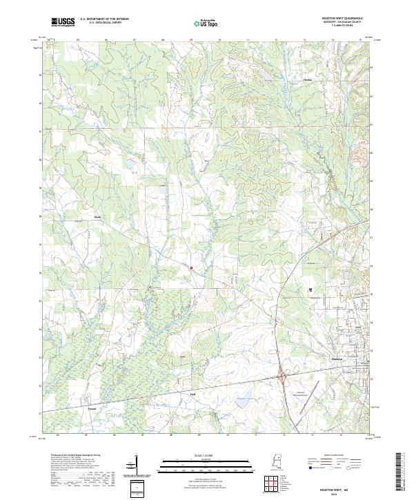 US Topo 7.5-minute map for Houston West MS