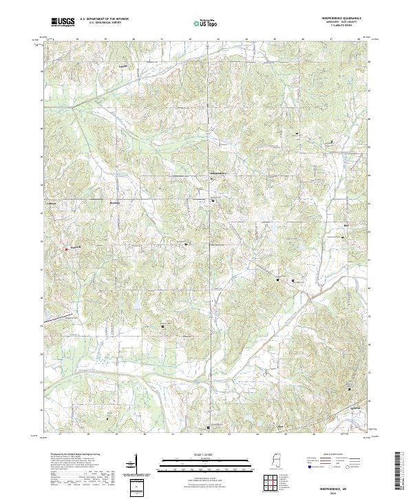 US Topo 7.5-minute map for Independence MS