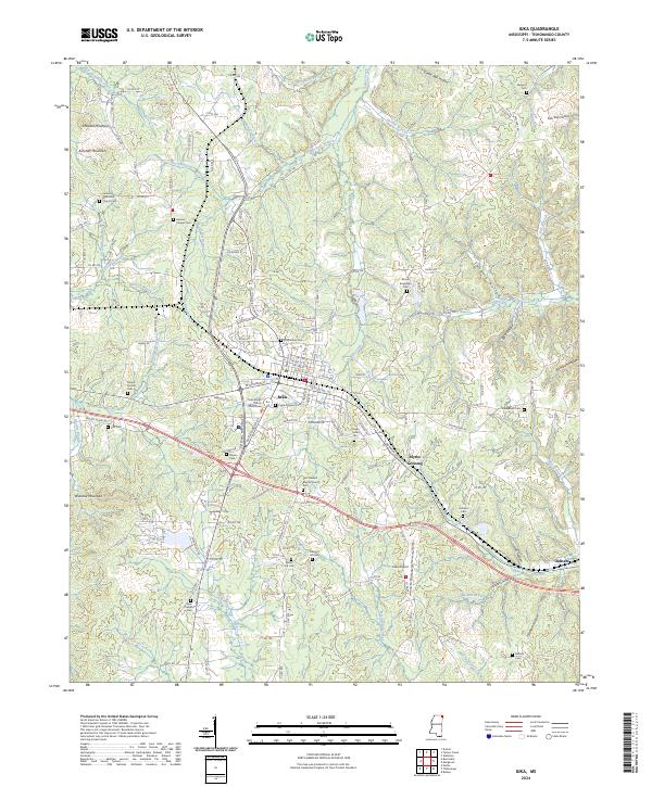 US Topo 7.5-minute map for Iuka MS