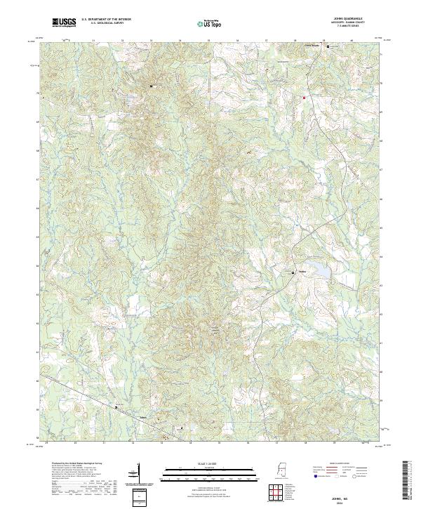 US Topo 7.5-minute map for Johns MS