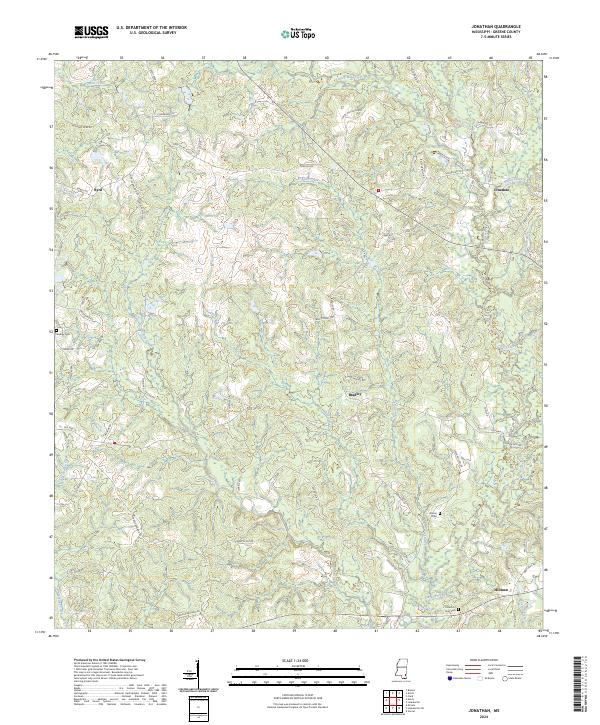 US Topo 7.5-minute map for Jonathan MS