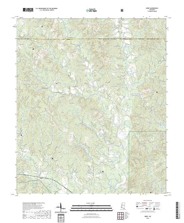 US Topo 7.5-minute map for Kirby MS