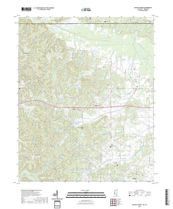 US Topo 7.5-minute map for Kossuth North MSTN
