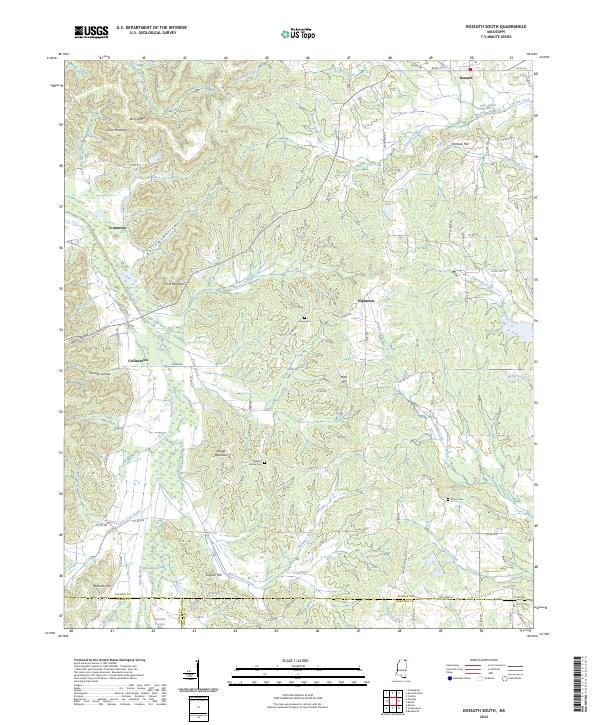 US Topo 7.5-minute map for Kossuth South MS