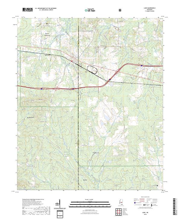 US Topo 7.5-minute map for Lake MS