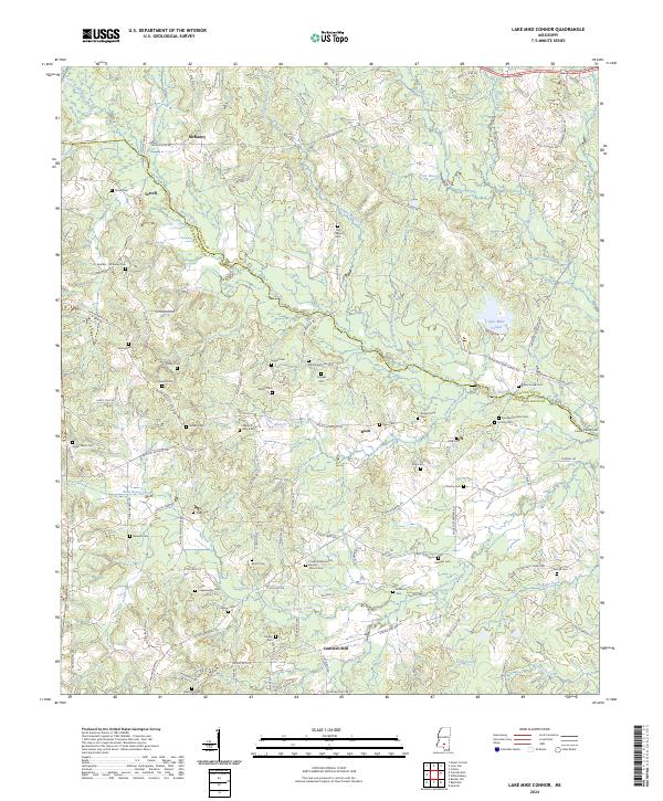 US Topo 7.5-minute map for Lake Mike Connor MS