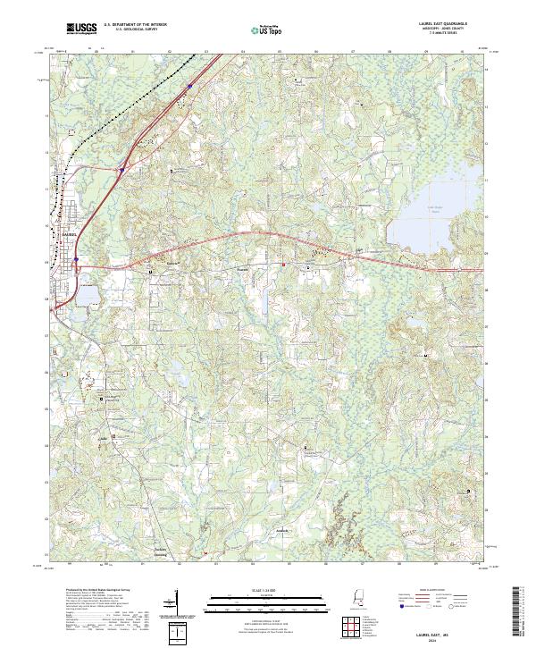 US Topo 7.5-minute map for Laurel East MS