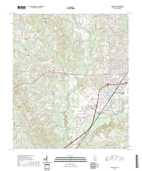 US Topo 7.5-minute map for Laurel West MS