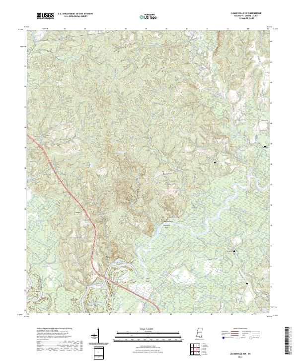 US Topo 7.5-minute map for Leakesville SW MS