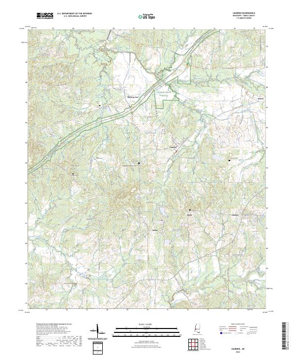 US Topo 7.5-minute map for Learned MS