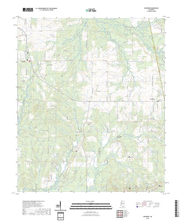 US Topo 7.5-minute map for Leesburg MS