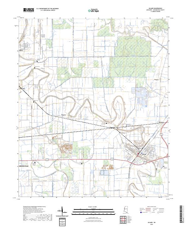 US Topo 7.5-minute map for Leland MS