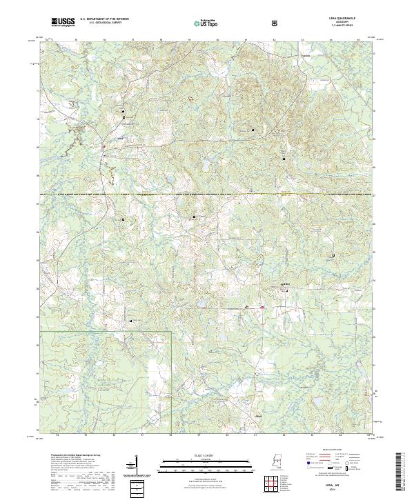 US Topo 7.5-minute map for Lena MS