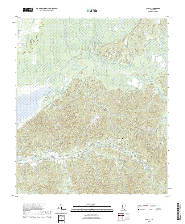 US Topo 7.5-minute map for Lessley MS