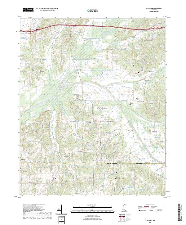 US Topo 7.5-minute map for Lewisburg MS