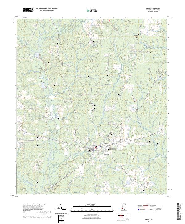 US Topo 7.5-minute map for Liberty MS