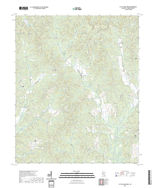 US Topo 7.5-minute map for Little Sand Creek MS