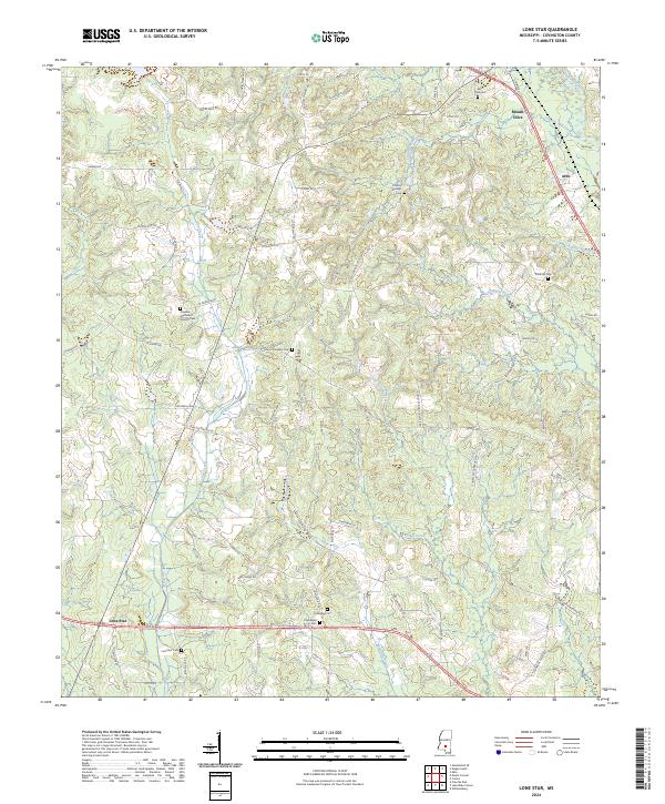 US Topo 7.5-minute map for Lone Star MS