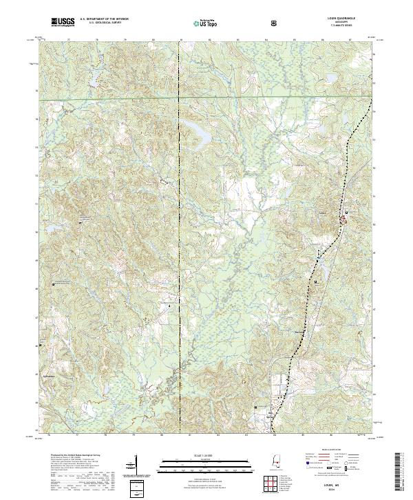 US Topo 7.5-minute map for Louin MS