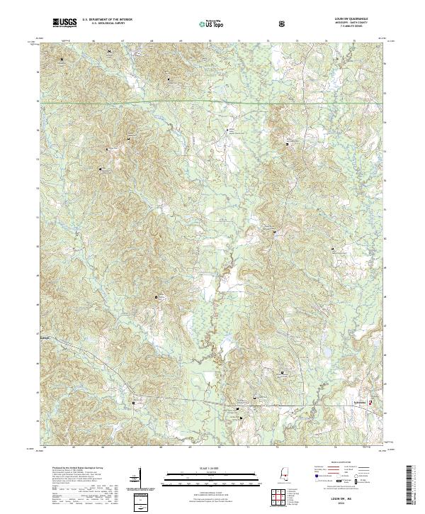 US Topo 7.5-minute map for Louin SW MS