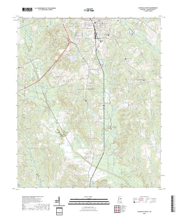 US Topo 7.5-minute map for Louisville South MS