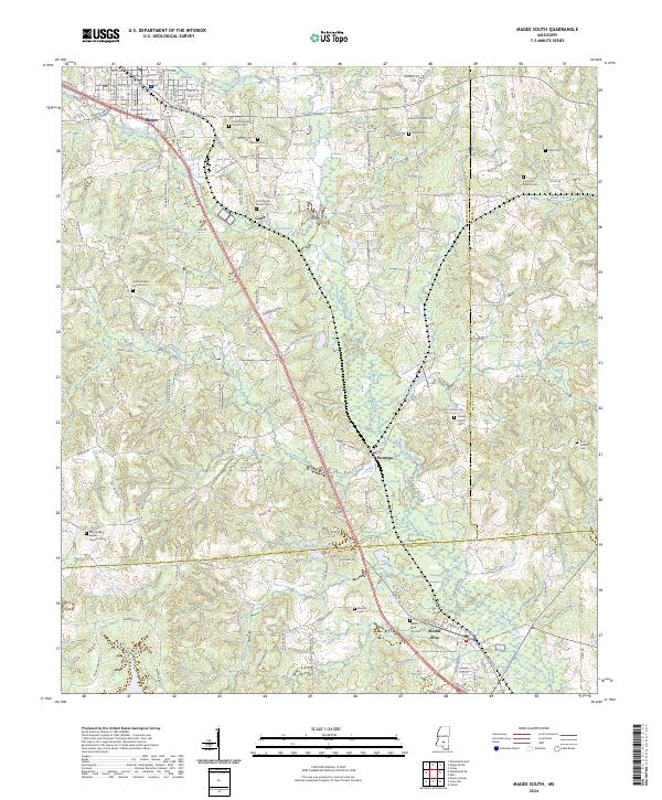 US Topo 7.5-minute map for Magee South MS