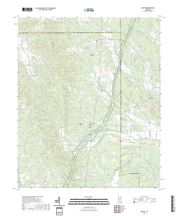 US Topo 7.5-minute map for Mantee MS