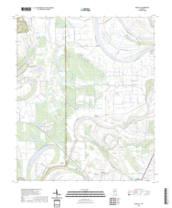US Topo 7.5-minute map for Marcella MS