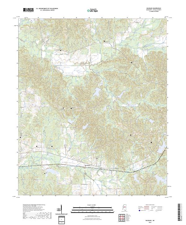 US Topo 7.5-minute map for McAdams MS