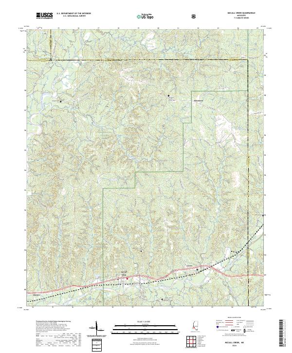 US Topo 7.5-minute map for McCall Creek MS