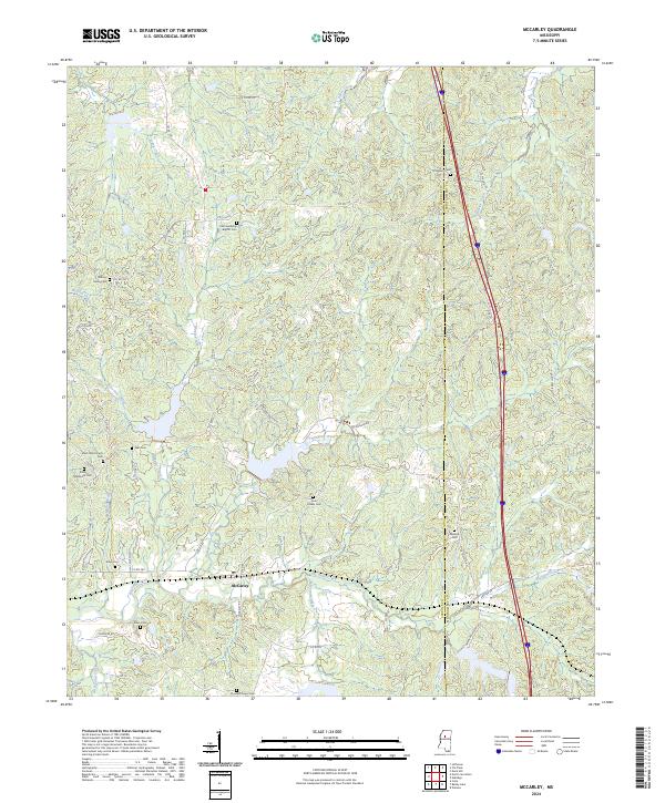 US Topo 7.5-minute map for McCarley MS