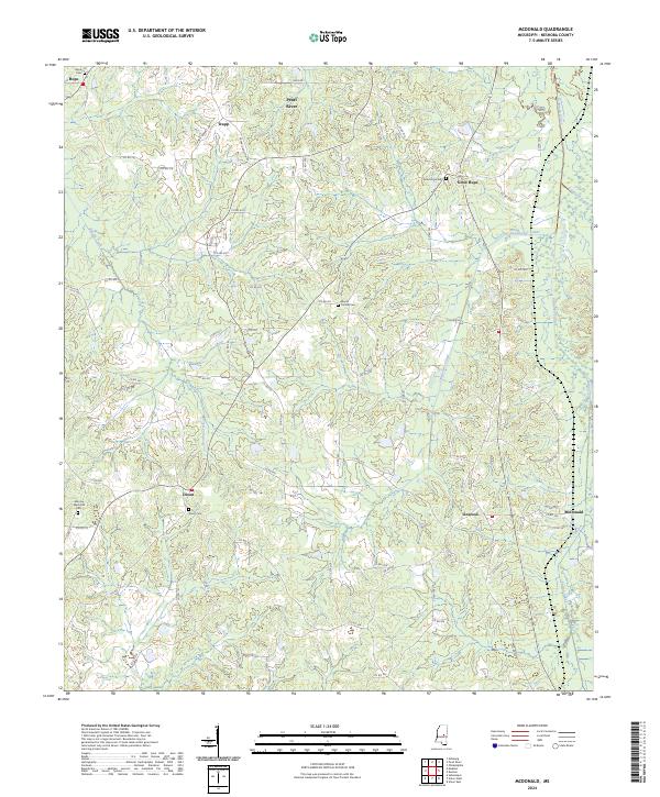 US Topo 7.5-minute map for McDonald MS