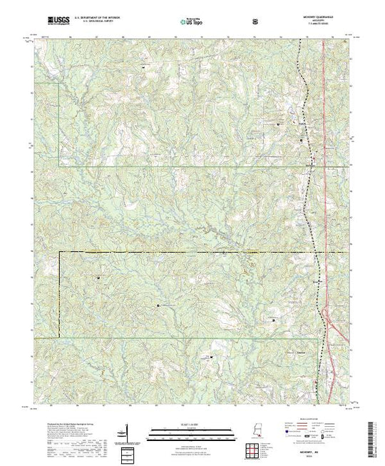 US Topo 7.5-minute map for McHenry MS – American Map Store