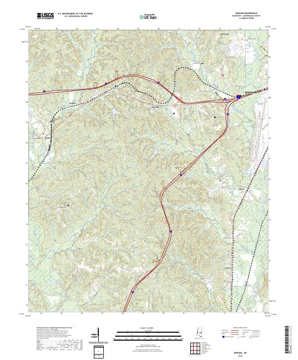 US Topo 7.5-minute map for Meehan MS