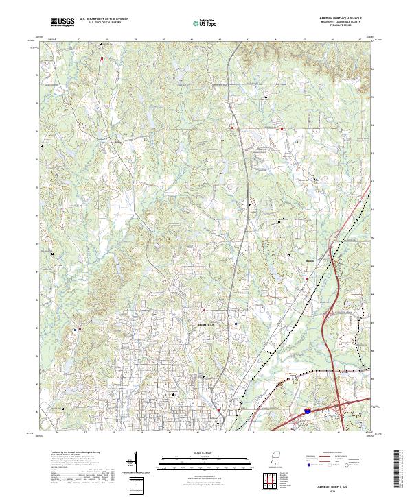 US Topo 7.5-minute map for Meridian North MS