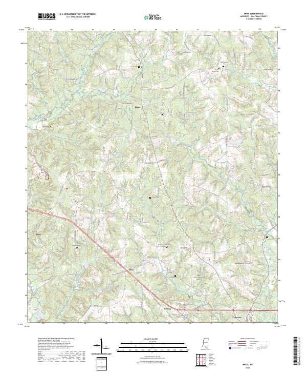 US Topo 7.5-minute map for Mesa MS
