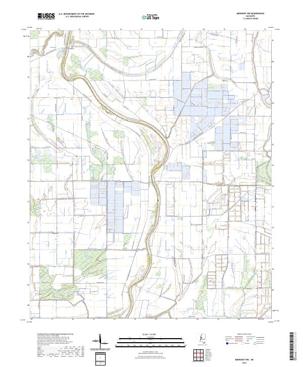 US Topo 7.5-minute map for Midnight NW MS