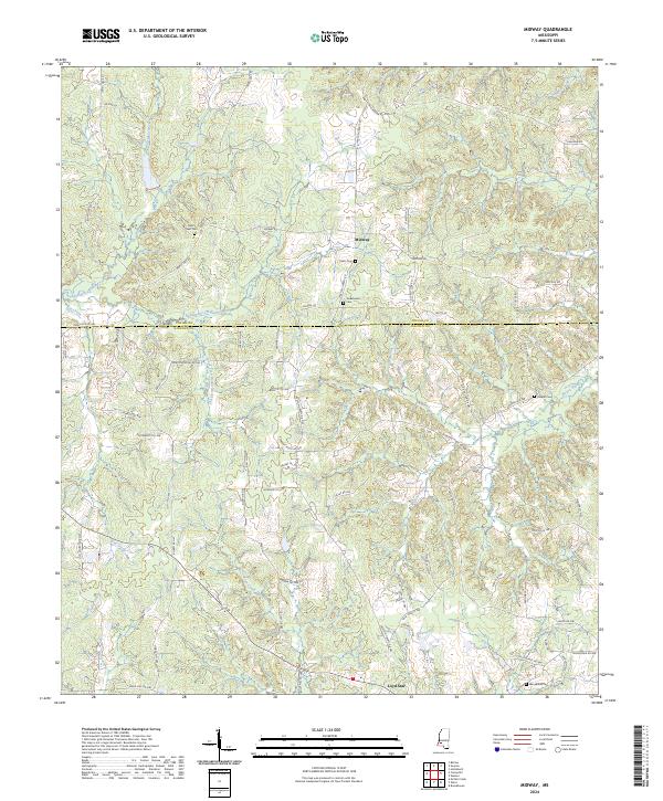 US Topo 7.5-minute map for Midway MS