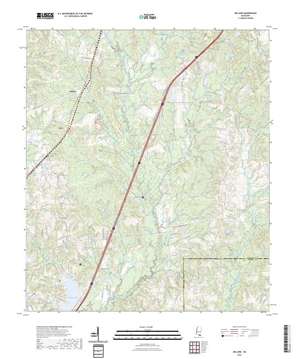 US Topo 7.5-minute map for Millard MS