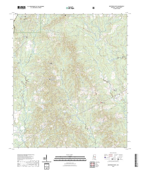 US Topo 7.5-minute map for Montrose South MS