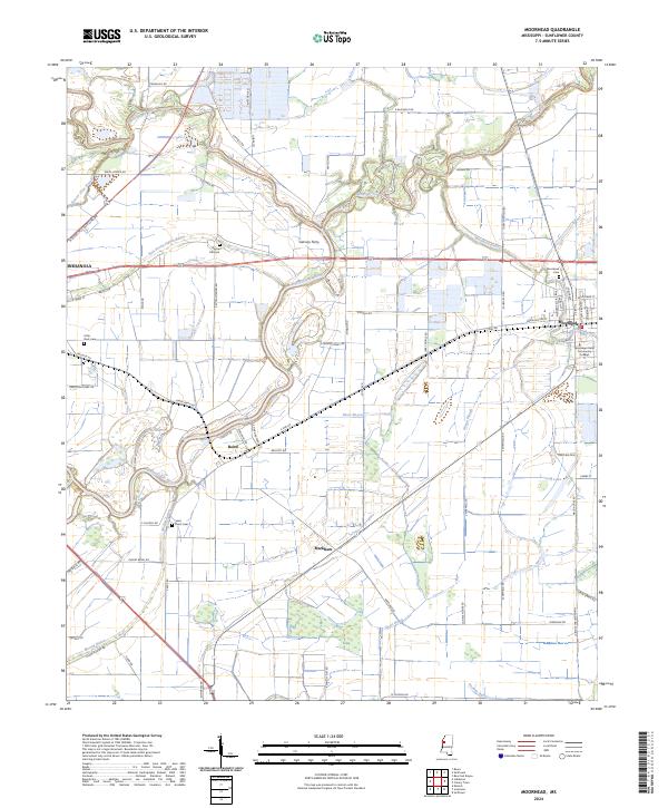 US Topo 7.5-minute map for Moorhead MS