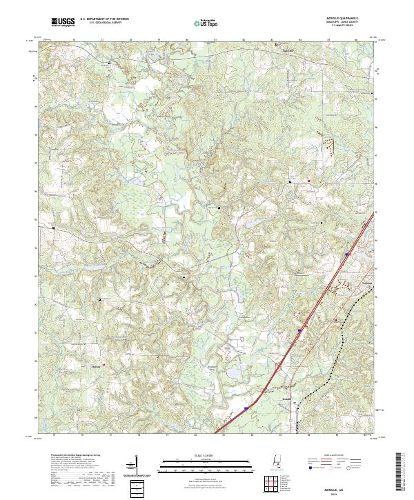 US Topo 7.5-minute map for Moselle MS