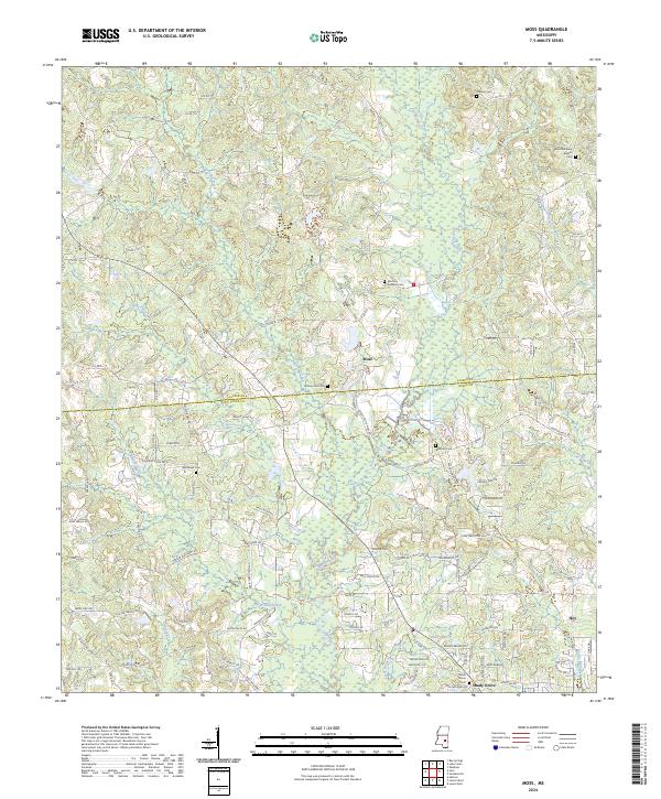 US Topo 7.5-minute map for Moss MS