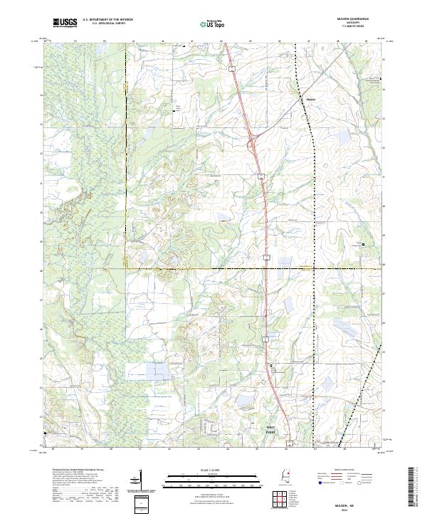 US Topo 7.5-minute map for Muldon MS