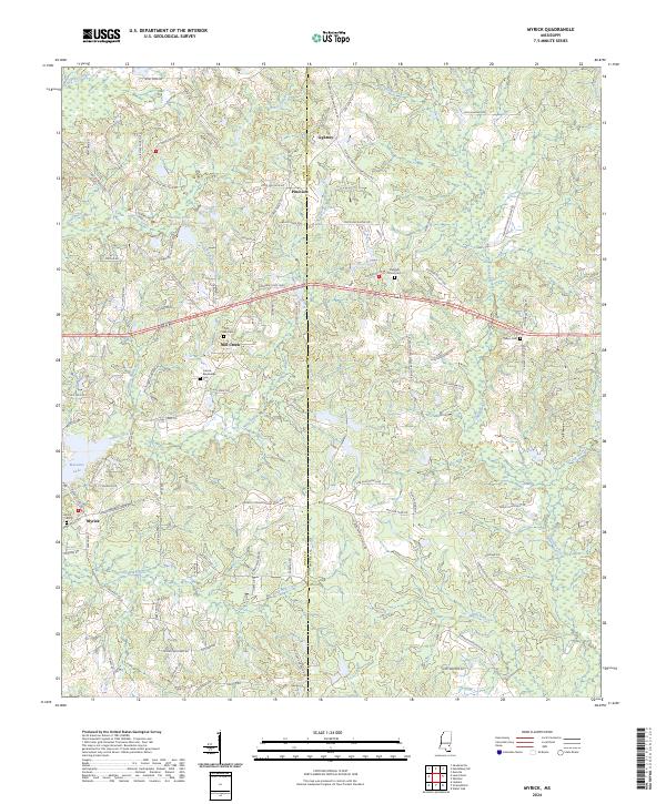 US Topo 7.5-minute map for Myrick MS